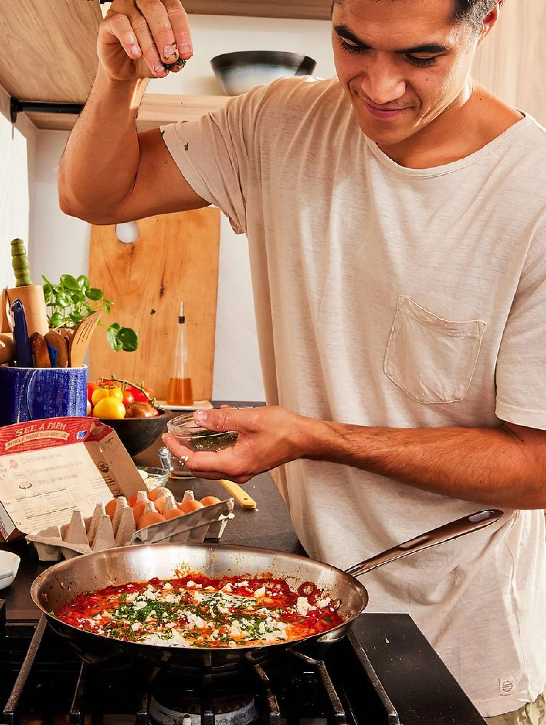 A man at home in the first week, settled and unhurried